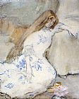 Jean Francois Raffaelli Canvas Paintings - A Young Girl Resting
